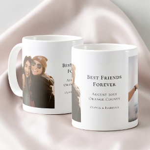 Taza De Café Foto moderna personalizada de mejores amigos para