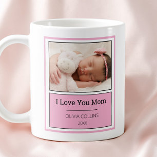 Taza De Café Foto moderna rosa personalizada del día de la madr