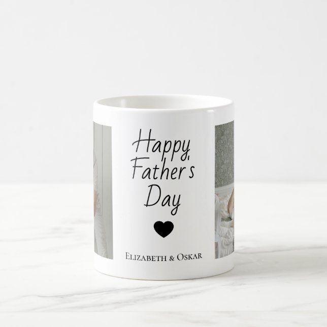 Taza De Café Foto: Mug del Día del Padre con nombres de niños - (Centro)