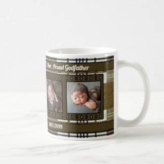 Taza De Café Foto orgullosa del padrino 4 de la tela escocesa