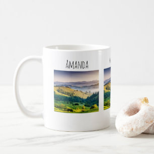 Taza De Café Foto panorámica de colinas onduladas