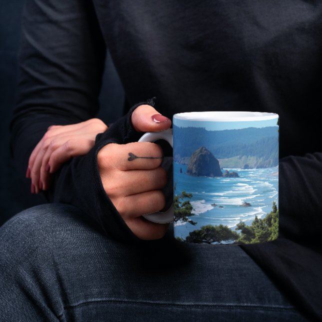 Taza De Café Foto panorámica de Oregon Seascape (In Situ Held)
