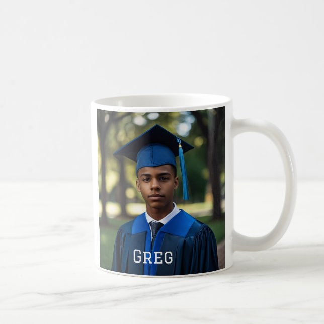 Taza De Café Foto personalizada 2025 Tía del graduado (Derecha)
