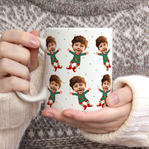 Foto personalizada Cara graciosa Navidades Elf Kid