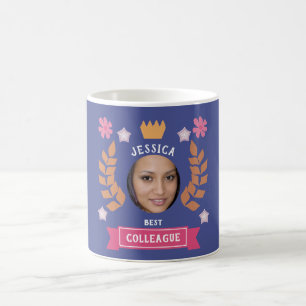 Taza De Café foto personalizada colega - mejor compañero de tra