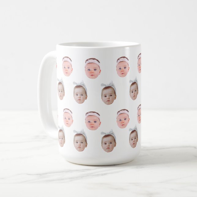 Taza De Café Foto personalizada de cara, cara de Personalizado  (Anverso izquierdo)