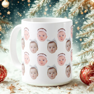 Taza De Café Foto personalizada de cara, cara de Personalizado