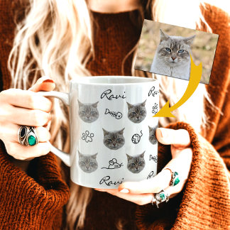 Taza De Café Foto personalizada de cara de gato