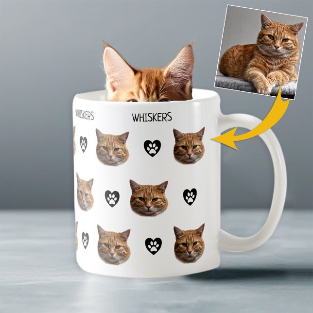 Taza De Café Foto personalizada de cara de gato (Subido por el creador)