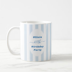 Taza De Café Foto personalizada de cumpleaños 40 con rayas retr