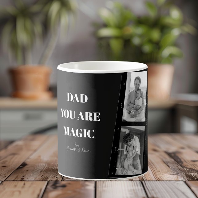 Taza De Café Foto Personalizada De Dos Padres De "Papá Eres Mág (Subido por el creador)