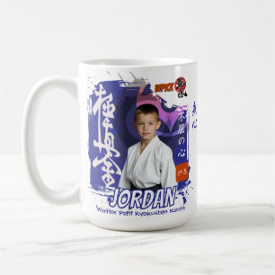 Taza De Café Foto personalizada de estudiante de Karate Kyokush