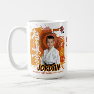 Taza De Café Foto personalizada de estudiante de Karate Kyokush