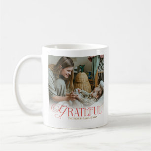 Taza De Café Foto Personalizada de Familia Agradecida