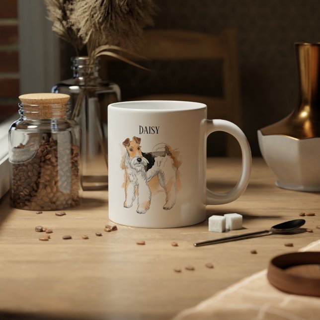 Taza De Café Foto personalizada de Fox Terrier (Subido por el creador)
