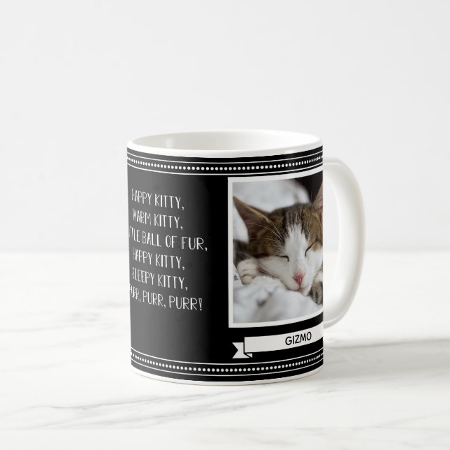 Taza De Café Foto personalizada de Happy Kitty Cat (Anverso derecho)
