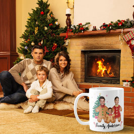 Taza De Café Foto personalizada de la cara de la familia Ginger
