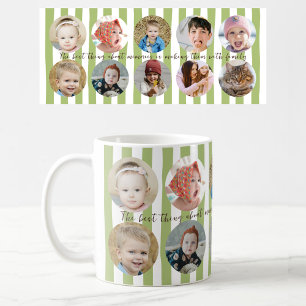 Taza De Café Foto personalizada de la familia con franja