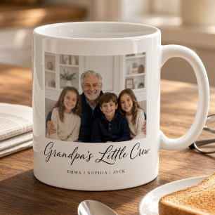 Taza De Café Foto personalizada de los nietos para el abuelo