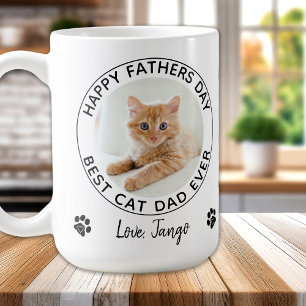 Taza De Café Foto personalizada de Mascota de papá de gato feli