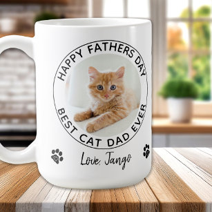 Taza De Café Foto personalizada de Mascota de papá de gato feli