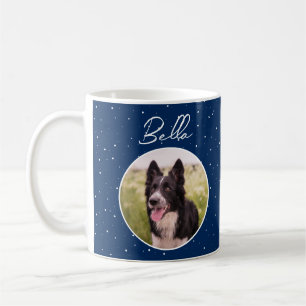 Taza De Café Foto personalizada de mascota perrito con nombre C