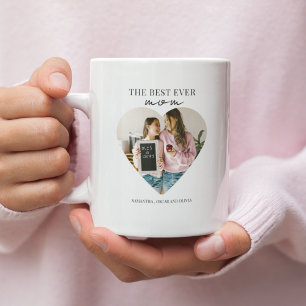 Taza De Café Foto personalizada de mejor madre del corazón