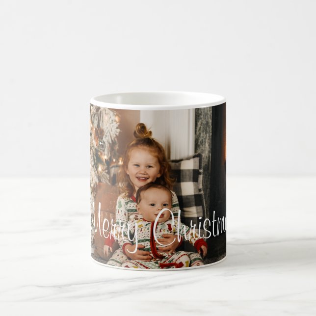 Taza De Café Foto personalizada de Navidad de Feliz (Centro)