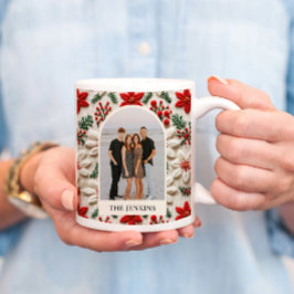 Taza De Café Foto personalizada de Navidades elegantes