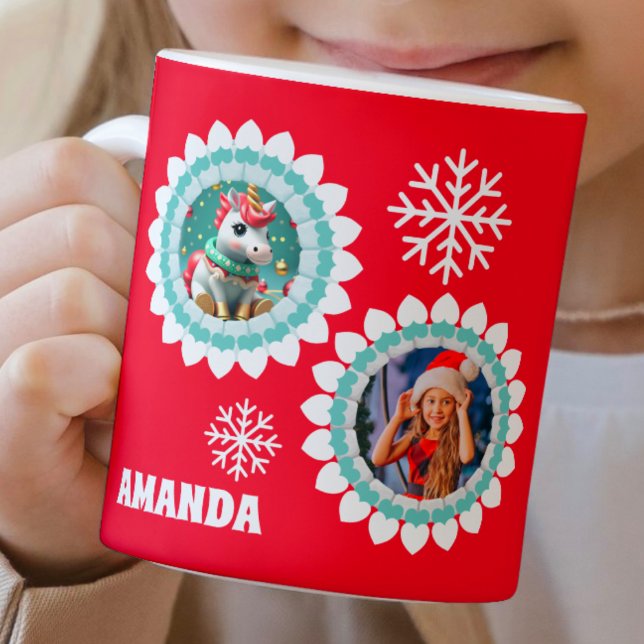 Taza De Café Foto personalizada de niños de unicornio en 3D (Subido por el creador)