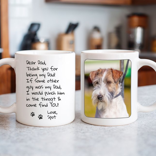 Taza De Café Foto personalizada de papá de perro gracioso (Personalized Dog Dad Photo Mug)