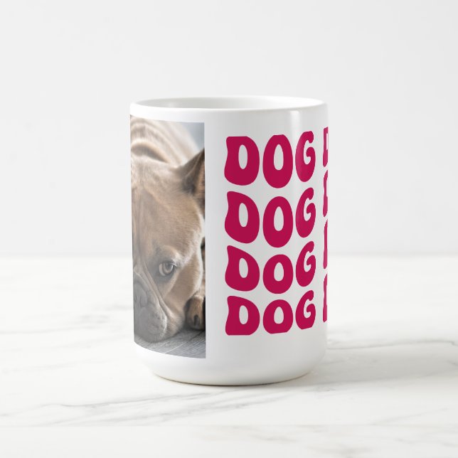 Taza De Café Foto personalizada de papá de perro retro (Centro)