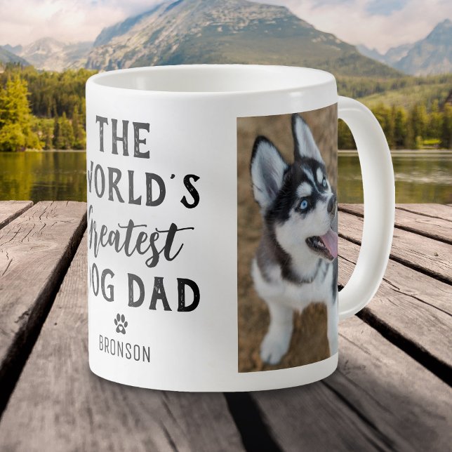 Taza De Café Foto personalizada de papá perro más grande del mu (Subido por el creador)