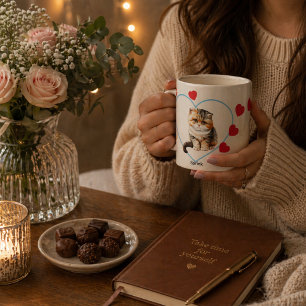 Taza De Café Foto personalizada de perro moderno elegante coraz