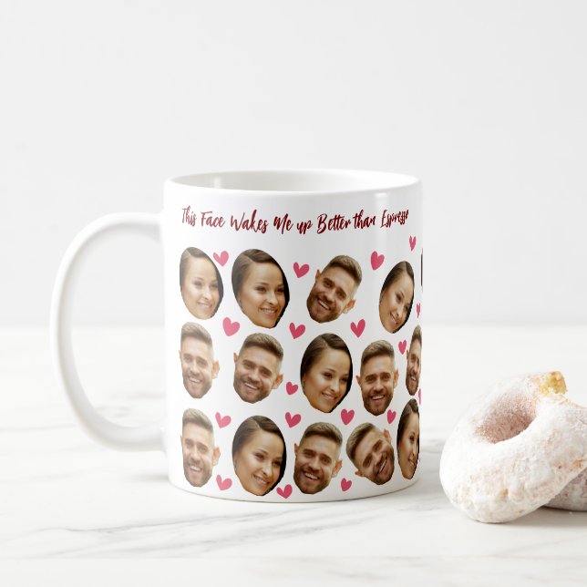 Taza De Café Foto personalizada de Personalizado facial con par (Con donut)