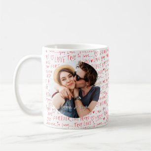 Taza De Café Foto personalizada de San Valentín con amor escrit