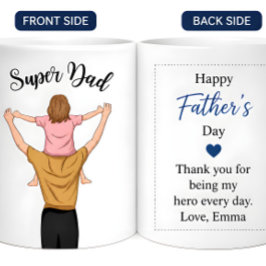 Taza De Café Foto personalizada de Super Papá para el Día del P
