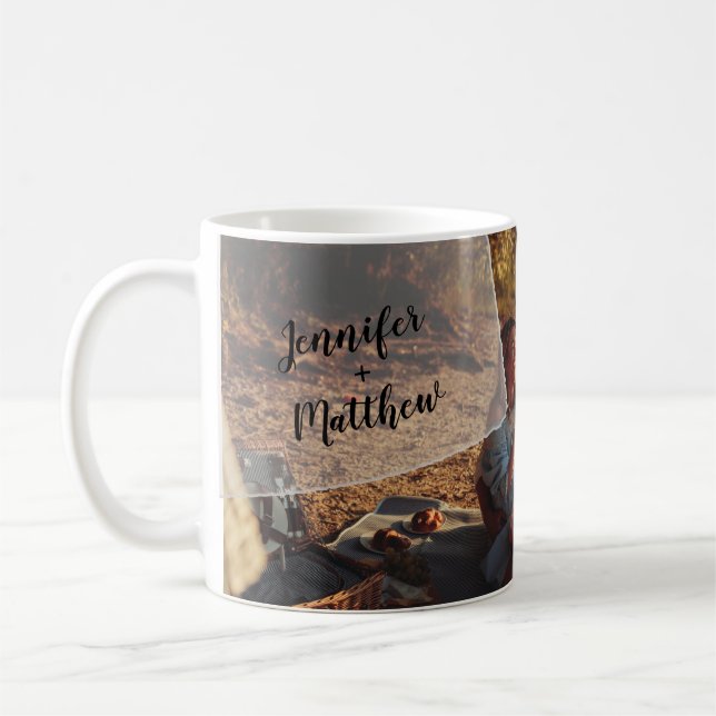 Taza De Café Foto personalizada de Wraparound de Vellum Overlay (Izquierda)