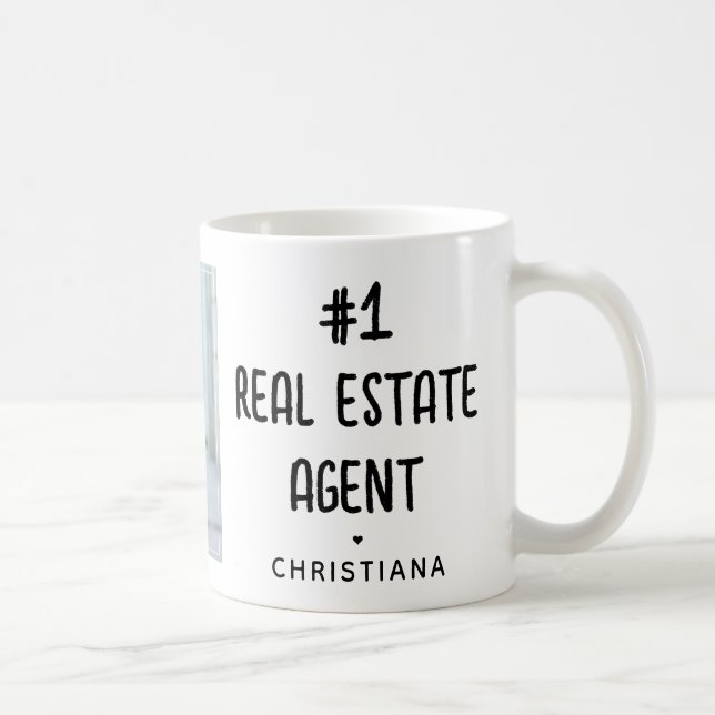 Taza De Café Foto personalizada del agente inmobiliario (Derecha)