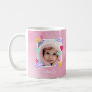 Taza De Café Foto personalizada del bebé - amor, besos y corazo