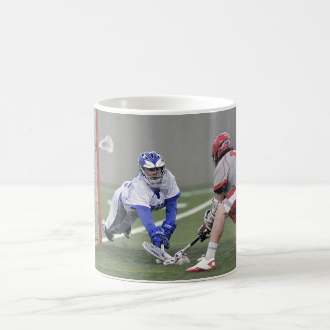 Taza De Café Foto personalizada del jugador de Lacrosse (Centro)