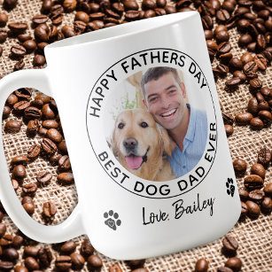 Taza De Café Foto personalizada del Mascota Dog Dad Feliz Día d