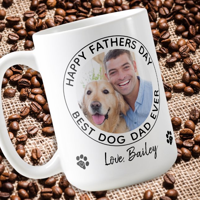Taza De Café Foto personalizada del Mascota Dog Dad Feliz Día d (Subido por el creador)