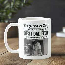 Taza De Café Foto personalizada del mejor periódico de papá