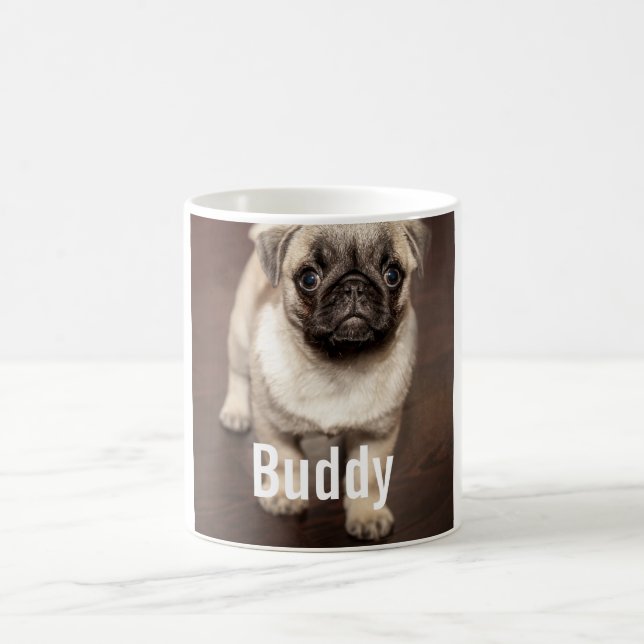 Taza De Café Foto personalizada del perro del barro amasado y (Centro)