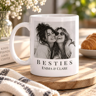Taza De Café Foto personalizada en blanco y negro de mejores am
