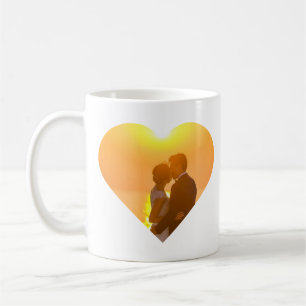 Taza De Café Foto personalizada en forma de corazón: Te amo a t