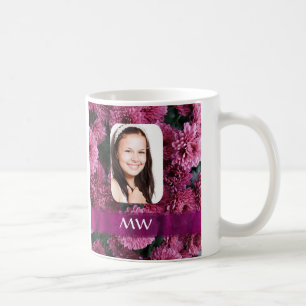Taza De Café Foto personalizada floral rosada