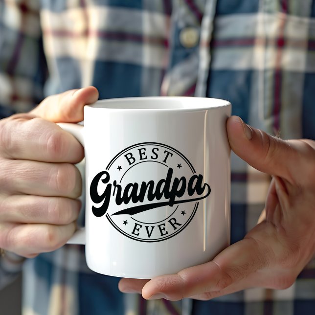 Taza De Café Foto personalizada Mejor regalo de abuelo (Perfect gift idea for Grandpa from his Grandkids with personalized name and photo)