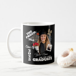 Taza De Café Foto personalizada, orgullosa madre de un graduado